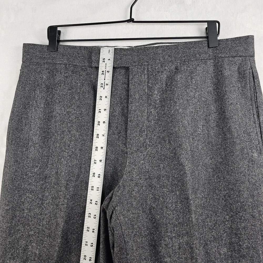 Brooks Brothers Black Fleece Trousers Men BB3 36x27 Flannel Wool USA Herringbone
